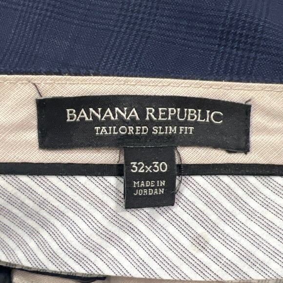 Banana Republic Men's Navy Blue Tailored Slim Fit Chino Trousers Pants 32X30 - Picture 5 of 5